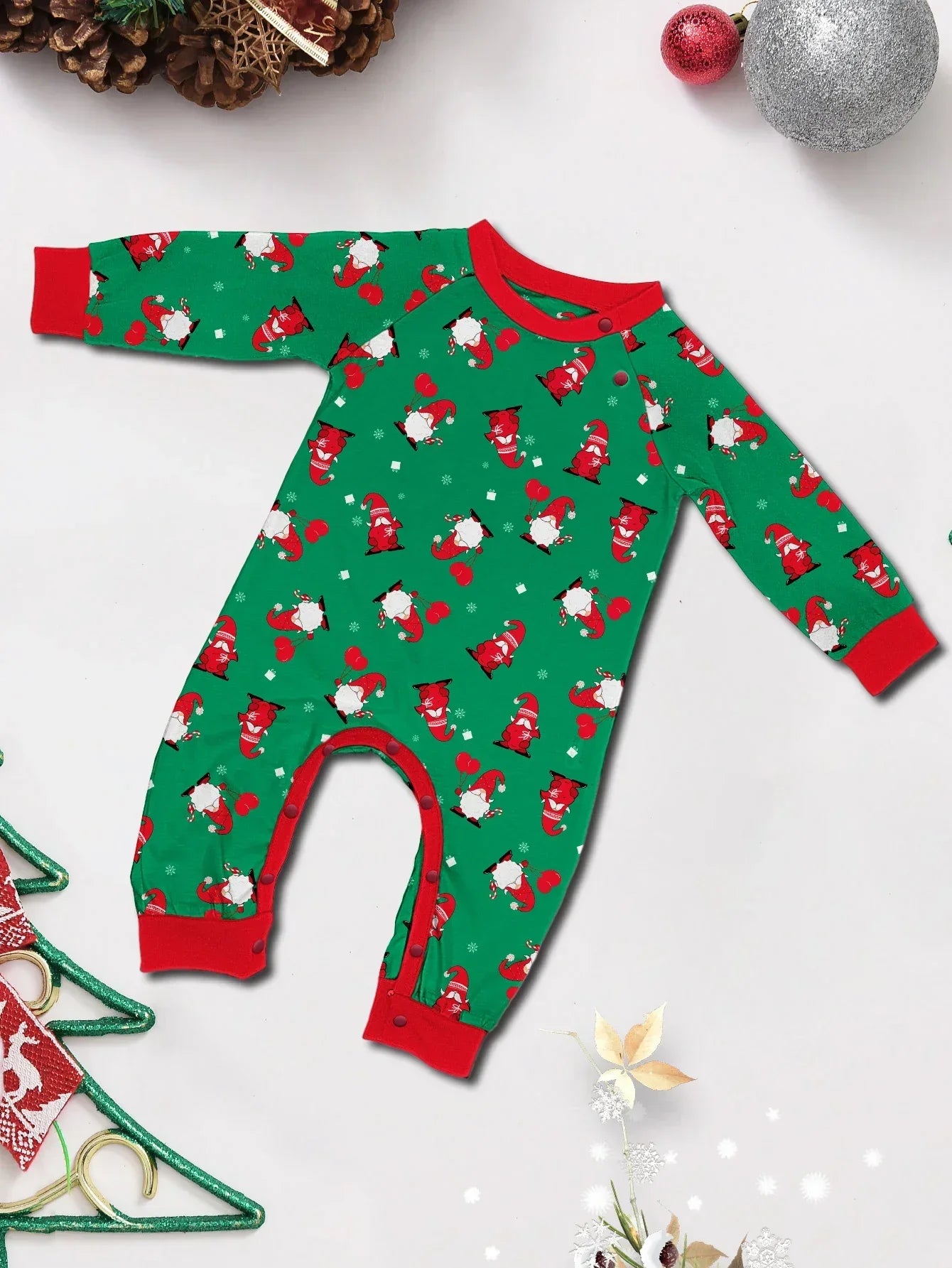 Santa Claus Print Family Matching Outfits Soft Cute Homewear Women Men Boys Girls Christmas Pajamas Set Baby&Dog Romper Pjs