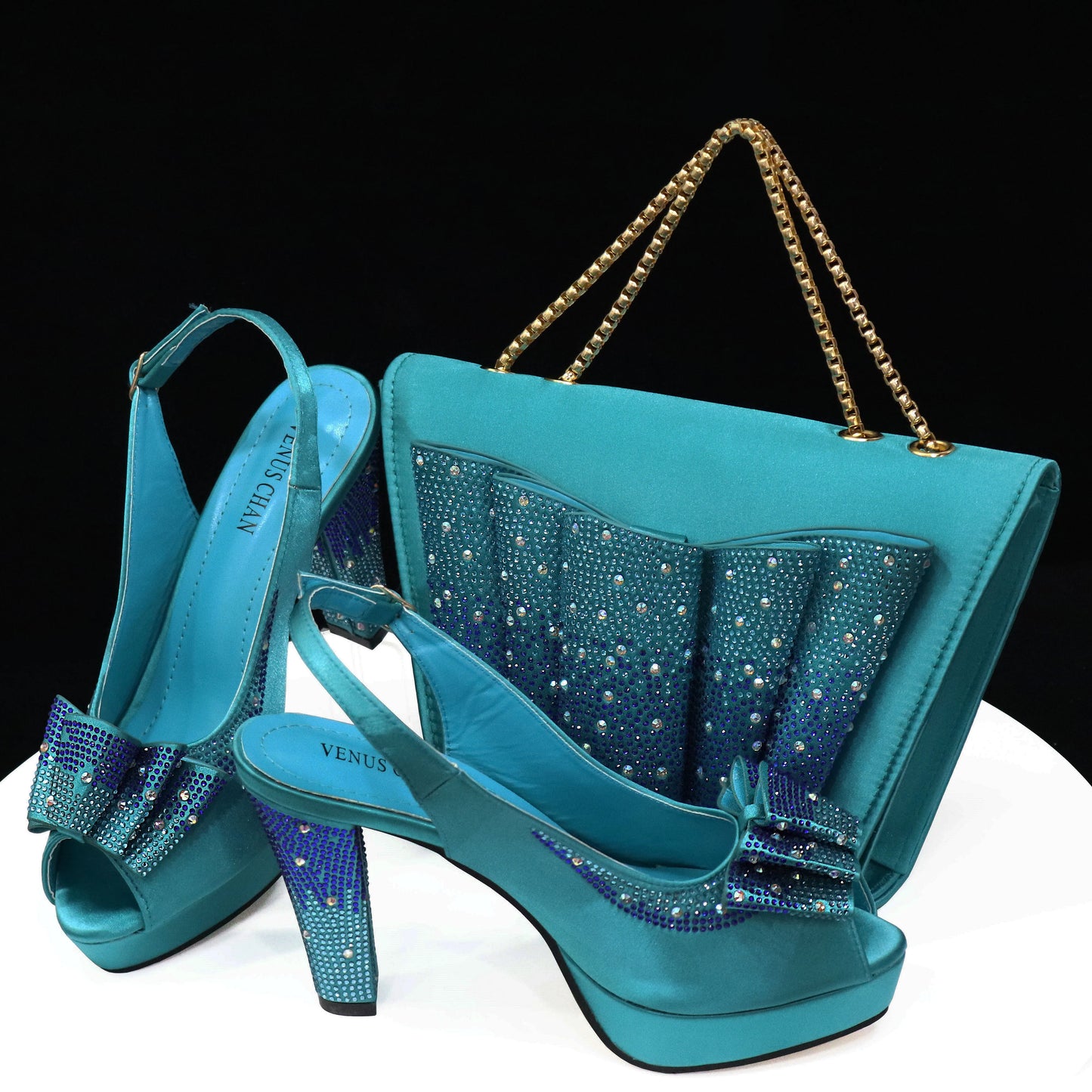 Maxy Doer show beautiful Italian gold Shoes and Bag Sets for Evening Party With Stones Italian Leather Handbags Match Bags! HTY1-1