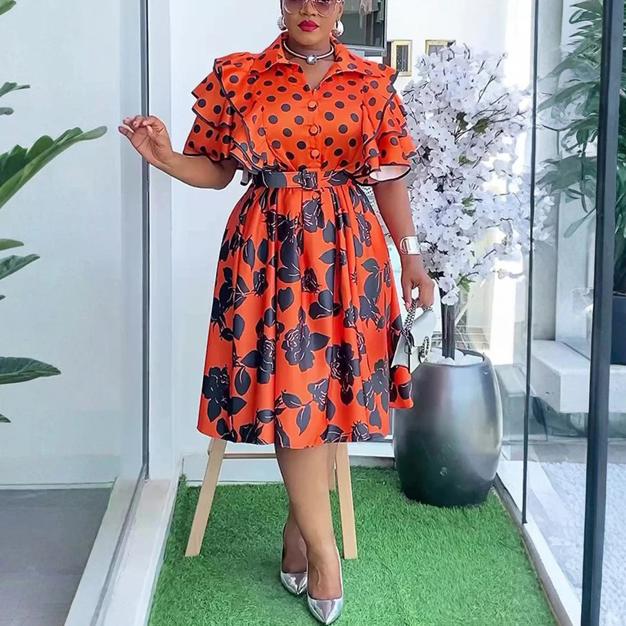 Amay Elegant Dresses Print for Women New Plus Size Fashion Dashiki Ankara Turkey Wedding Party Birthday Robe Dress Maxy