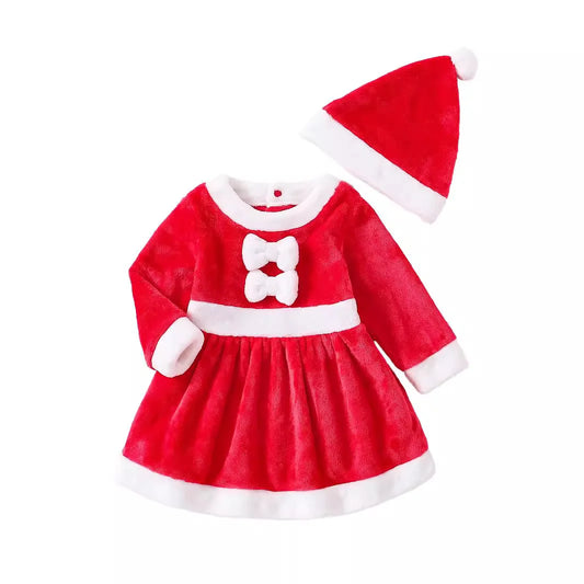 Maxy Baby Girls Christmas Dress Baby Santa Claus Costume Red Santa Tulle Dress With Hat