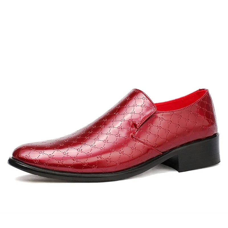 Amay New Trendy Men Fashion Popular Oxford Red White Black Male Formal Dress Shoes Designer Brand Italian Gentleman Wedding Shoes