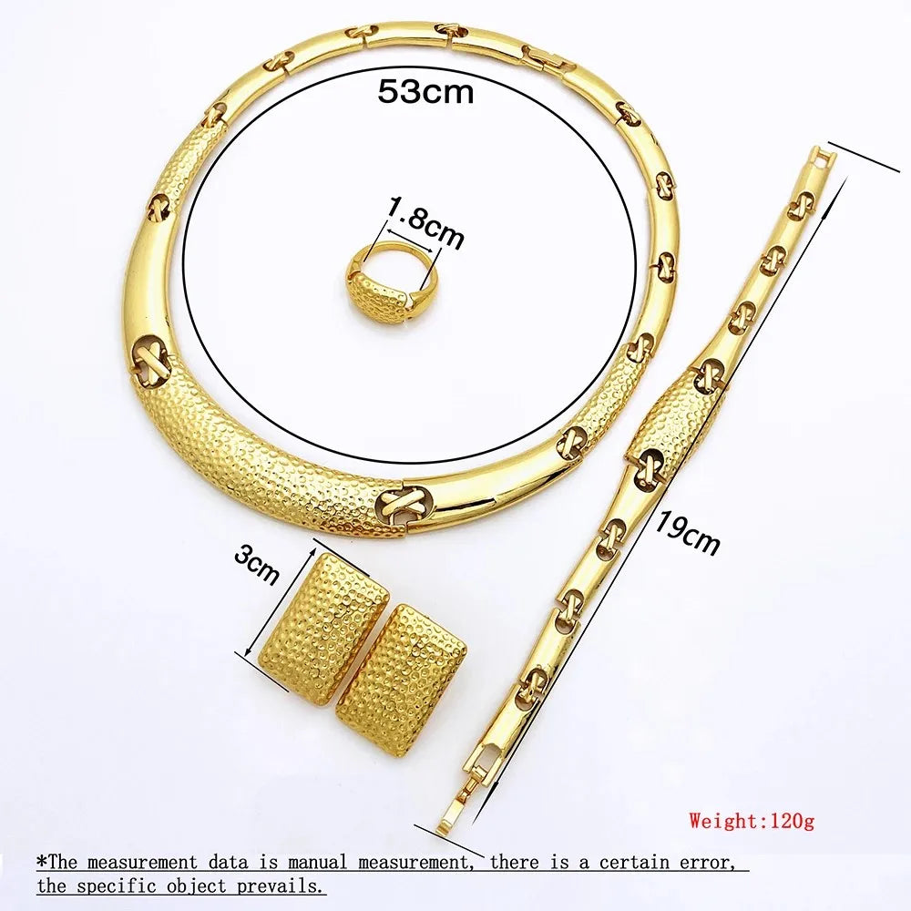 New Maxy Women Jewelry Set of 4 Quality Luxury Design Fashion Necklace Earrings Ring Bracelet Wedding Party Gift