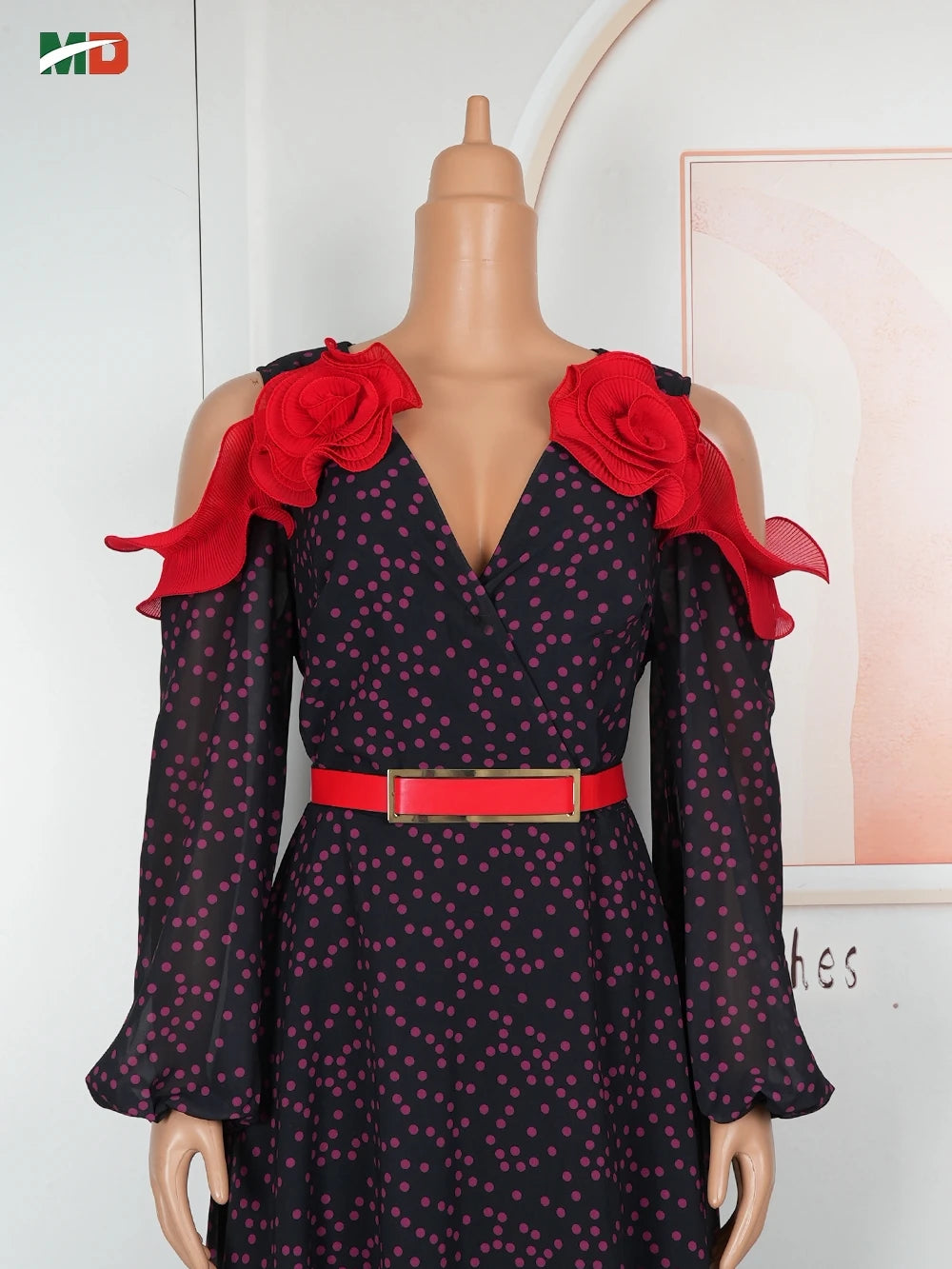 Maxy Dress Women Fashion Elegant Clothing Plus Size Polka Dot Dress For Summer Wedding Party Turkey Dressing New