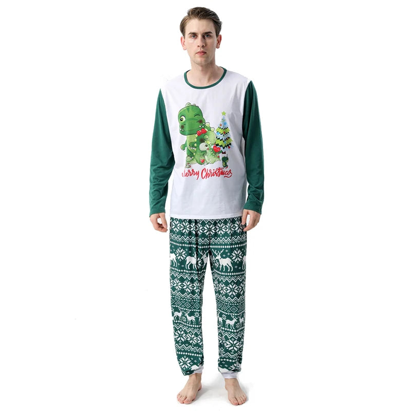 Maxy Christmas Deer Pajamas Set Cartoon Family Matching Outfits Father Mother Children Baby Sleepwear Xmas Mommy and Me Pj's Clothes
