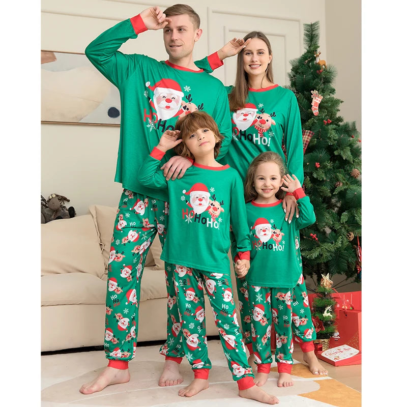 Christmas Family Pajamas Set 2024 Xmas Matching Outfit Adult Kids Women Pyjamas Clothes Mother And Daughter Father Son Sleepwear