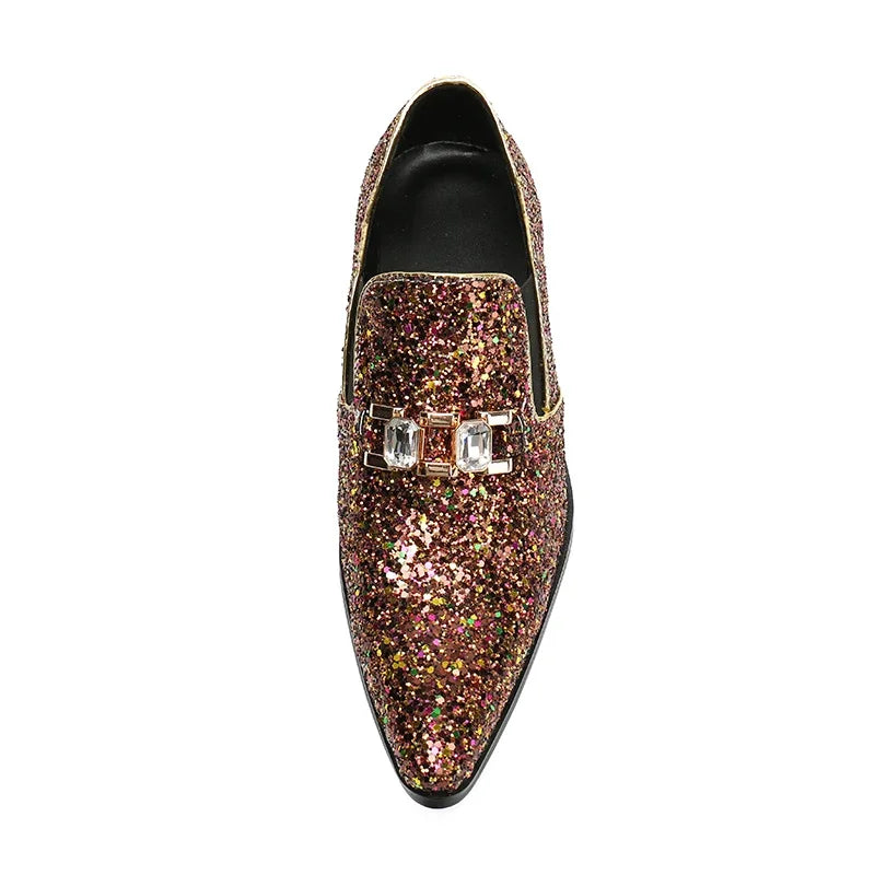 Maxy Italian Luxury Pointed Toe Banquet Shoes Leisure Big Size Slip on Dress Shoes Classic Cow Leather Man Wedding Party Formal Shoes