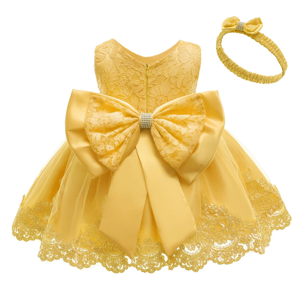 Maxy Hot Selling 0-5 Years Girl Dress Red Princess Party Dresses For Baby 1 year Girls Toddler Christening Gown Newborn Kids Clothes