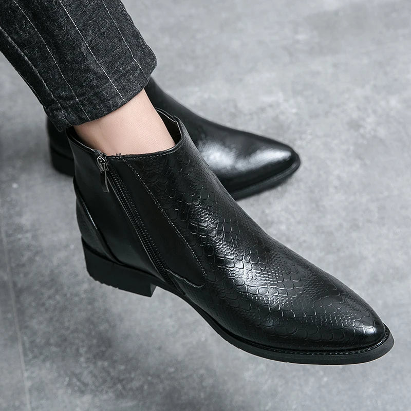 Amay Chelsea Boots Work shoes Italian Handmade Boot Shoes For Formal Dress Wedding Business MAN ANKL BOOT New cowboy boots brown