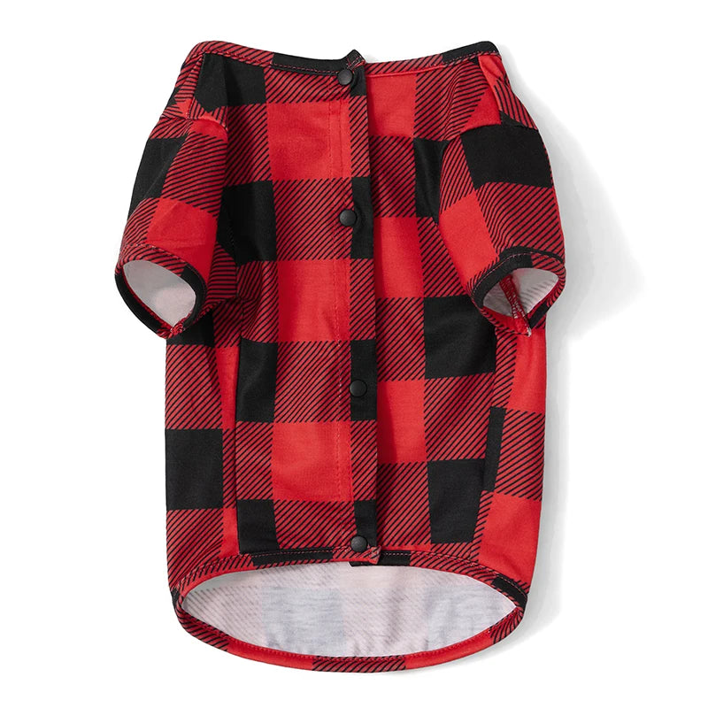 Matching Christmas Pajamas for Family Long Sleeve Elf Print Tops Plaid Pants Set Loungewear