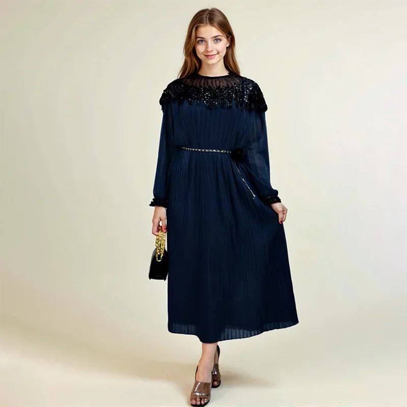 Amay Sequin Plus Size Evening Dresses for Women Luxury Gown Elegant Wedding Party Evening Long Dress Ankara Ladies Clothing