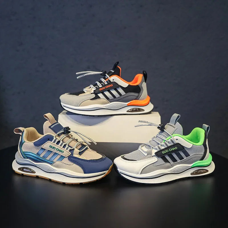 Maxy Children Sneakers Boys Casual Sneakers Kids Autumn New Mesh Breathable Casual Running Shoes Toddlers Design Platform Tennis Shoe