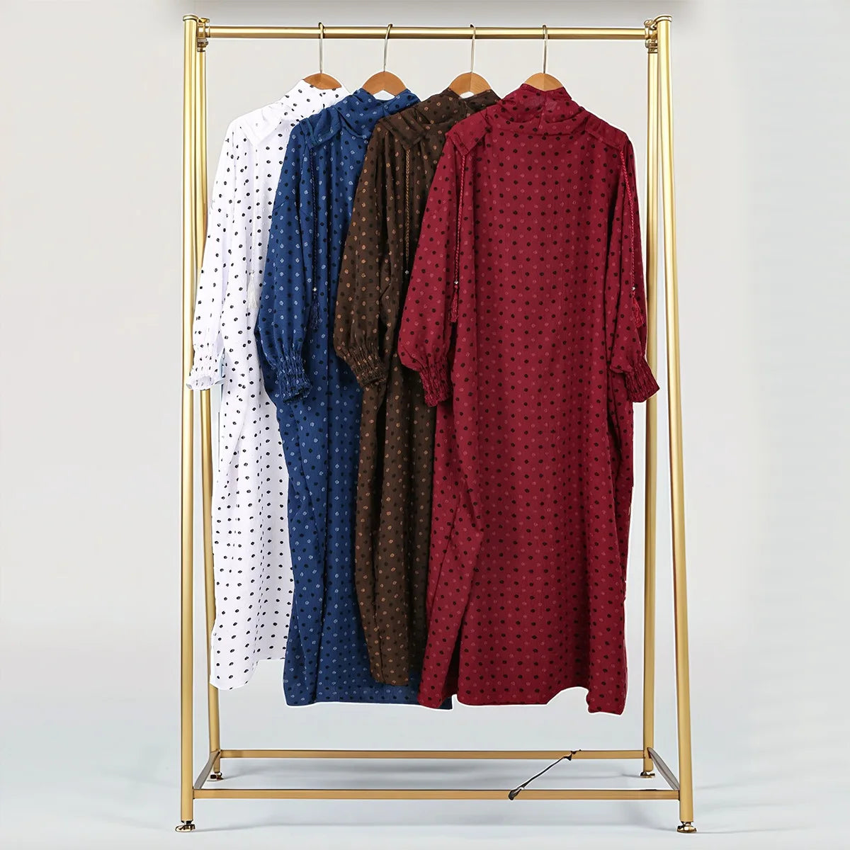 Maxy 176 * 85Cm Dubai Middle East Women's New Fashion Dress Robe Dress Hooded, Polka Dot Multicolor Cape Simple Fashion Accessories