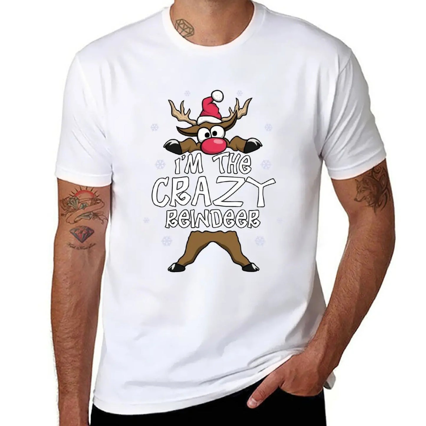 I’m The Crazy Reindeer Family Matching Christmas Pajamas T-Shirt Tee shirt korean fashion fitted t shirts for men