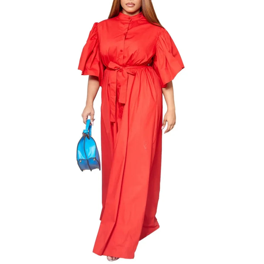 Maxy Elegant Dresses for Women Bow Collar Full Sleeve High Waisted A Line Mid Calf Luxury Female Birthday Party Dinner Vestidos Mujer