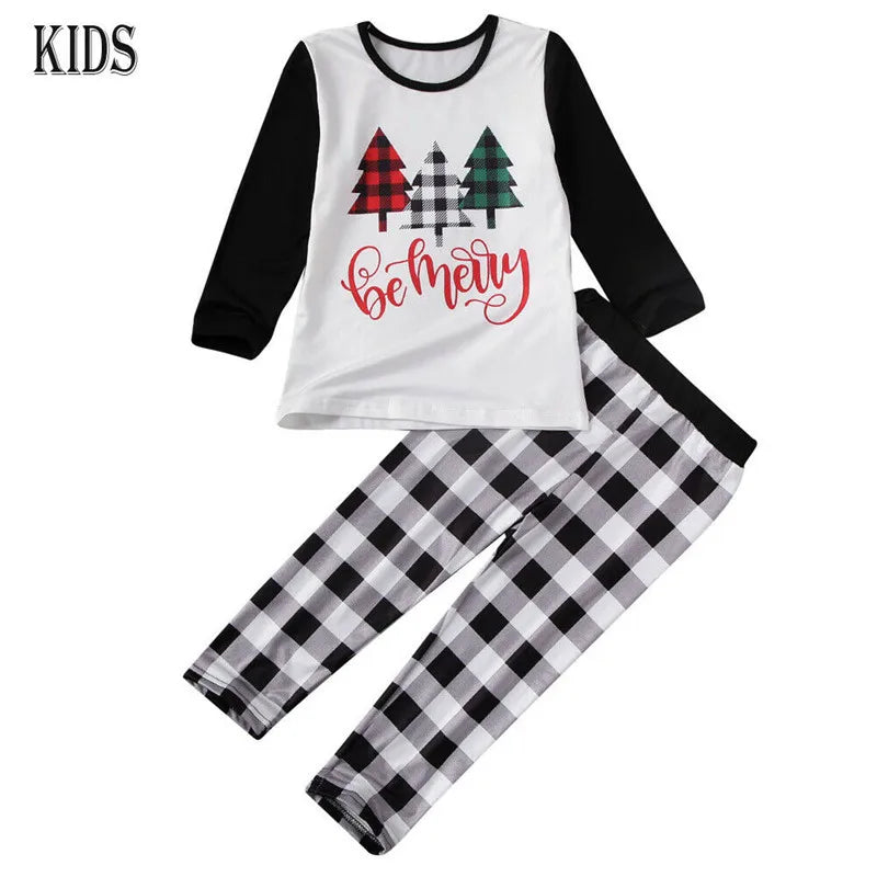 Maxy PUDCOCO Family Matching Christmas Pajamas Set Women Adult Baby Kids Sleepwear Nightwear Suit Xmas Outfits