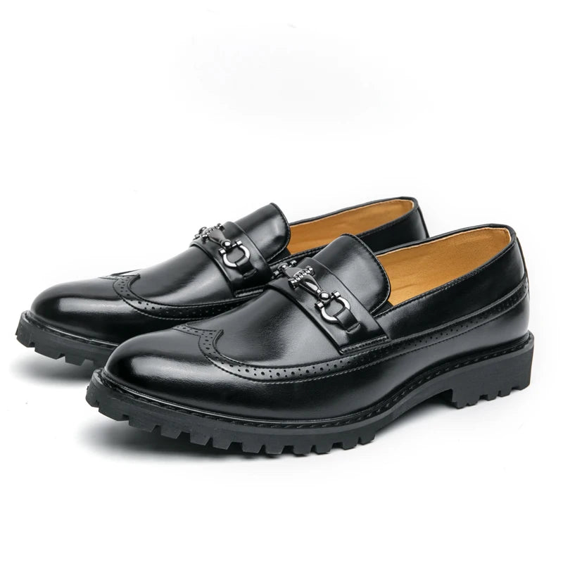 Visco Men's Four Seasons One Step Retro British Set Pointed Loafers Korean Version Breathable Lazy Casual Men's Shoes