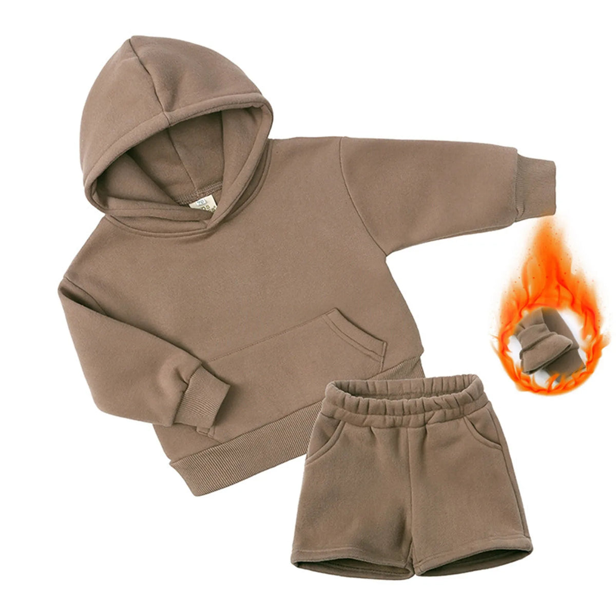 Maxy Children Kids Outfits Autumn Suits Solid Color Fleece Pants+Long Sleeve Sweatshirt Clothes For Toddler Boys Girls Tracksuit Set