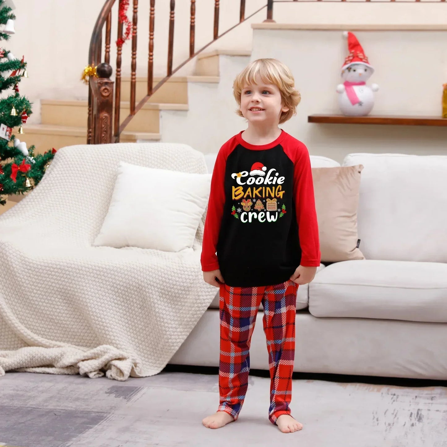 Merry Christmas Cartoon Print Family Pajamas Set Mother Father Kids Matching Outfit Baby Romper Boys Girls Clothes Xmas Look Pjs