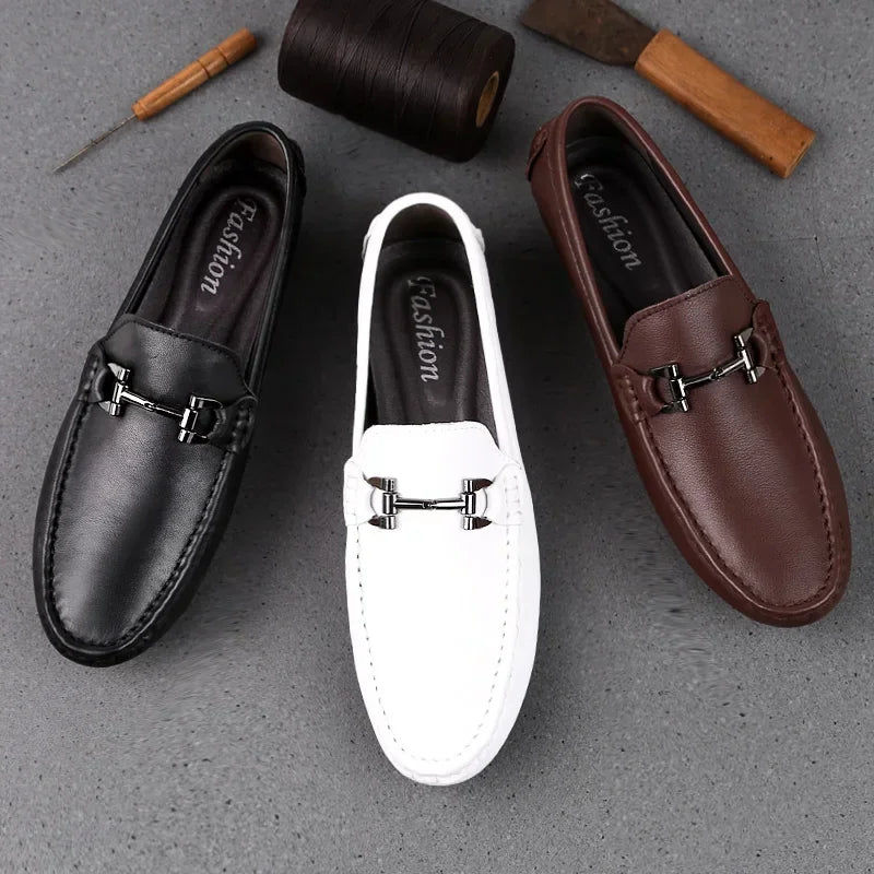 Amay Fashion Italian Loafers Dress Shoes Men Loafers Patent Leather Oxford Shoes for Men Formal Mariage Wedding Shoes Trendy