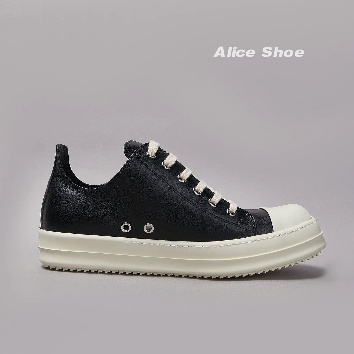 Maxy Ricks Brand Men Shoe Casual Leather Low Top Women Sneaker Fashion Flat Luxury Designer Platform owens Quality Black Flat Shoe