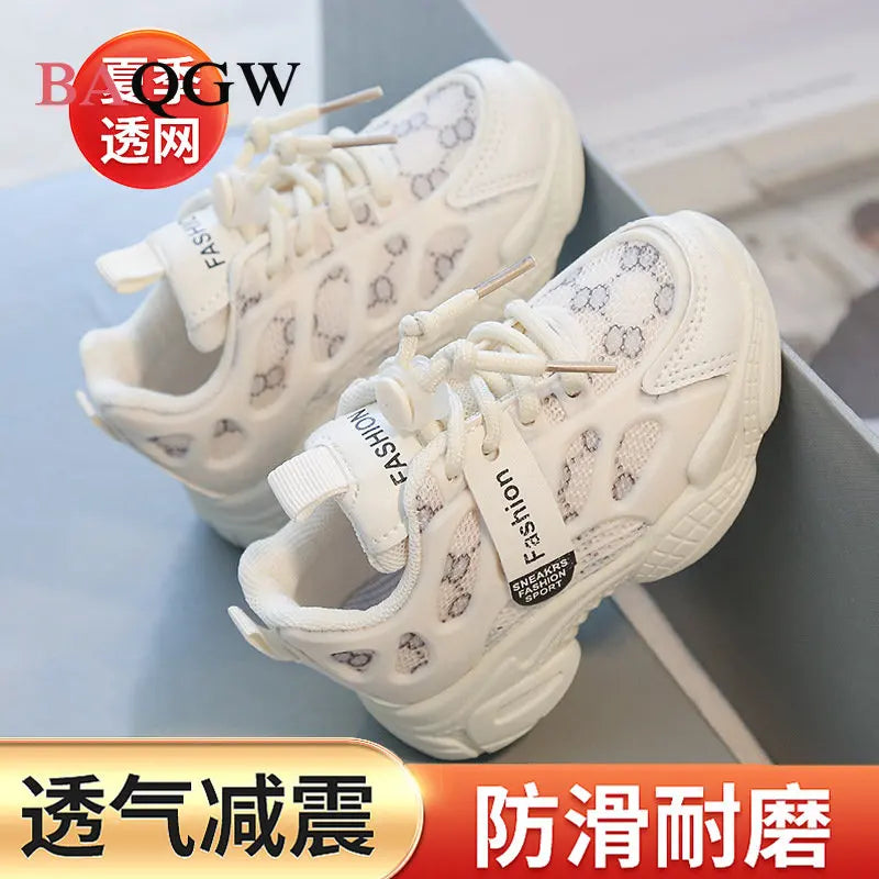 Maxy Letter Print Kids Shoes Autumn Toddler Shoes for Boys Girls Breathable Mesh Winter Casual Sneakers Non-slip Sport Tenis Shoes