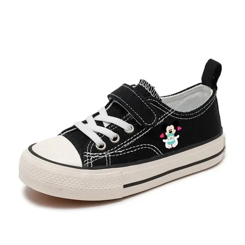 Maxy Girl Boys Kids Shoes Love Mickey Mouse Clubhouse Disney High-top Low Canvas shoes Casual Cartoon comfort Children Print Shoes 22