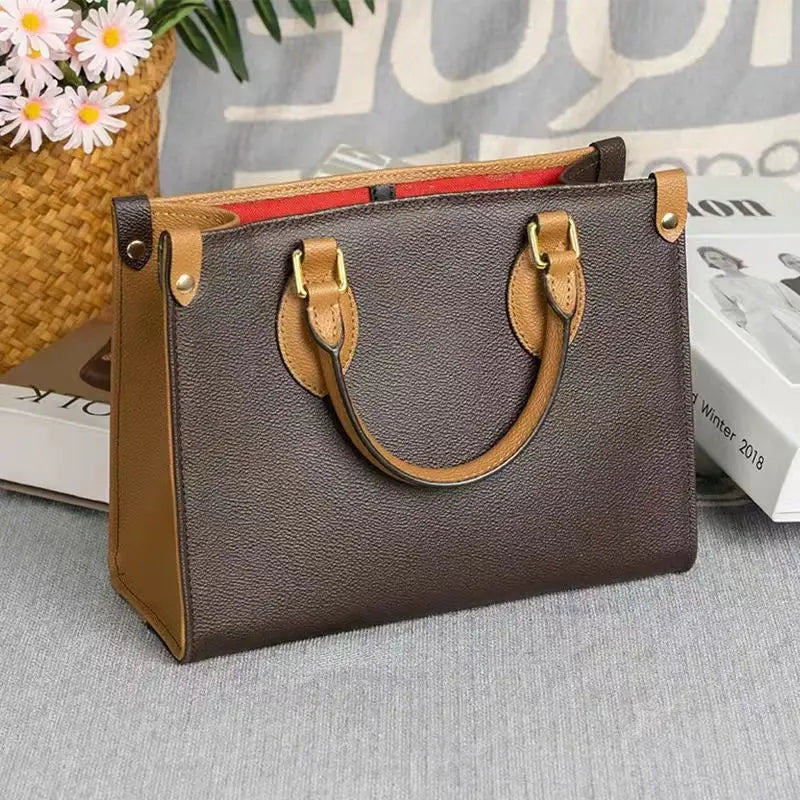 Maxy Top layer cowhide high-end texture artistic retro tote bag, large capacity commuting hand-held shoulder bag for women