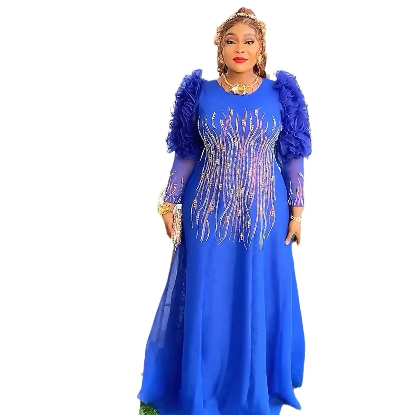 Maxy Dresses for Women Plus Size Africa Clothes Outfits Gown Elegant Wedding Party Long Dress