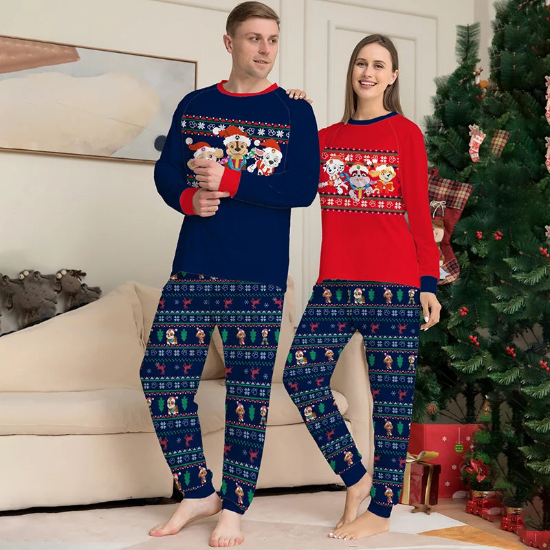 Momsey Winter Top+Pant Family Christmas Pajamas Matching Sets Xmas Pjs For Men Women Kids Baby Dog Home Pyjamas Sleepwear Set