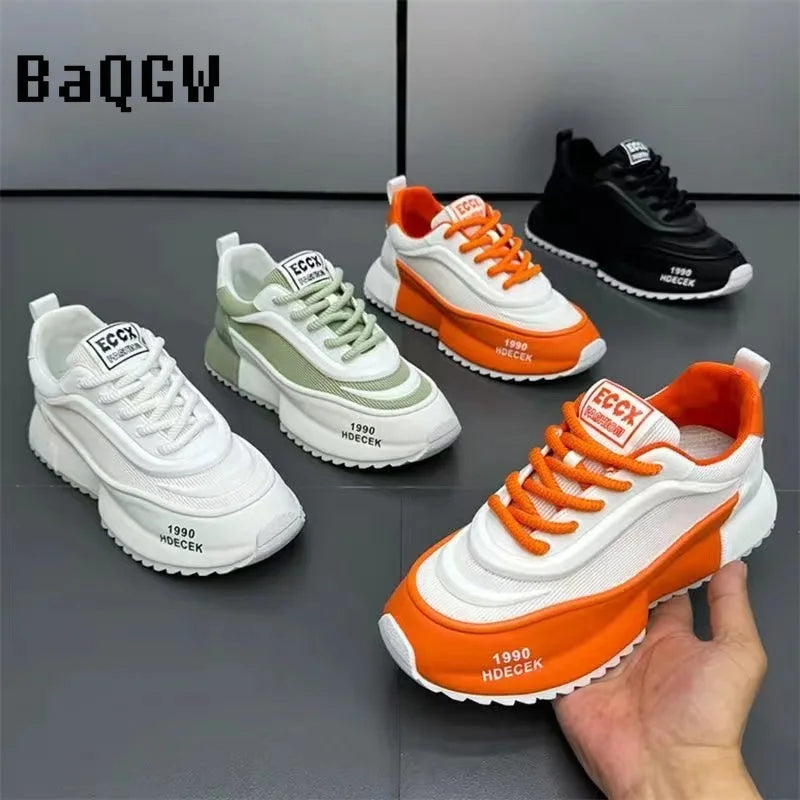 Maxy Casual Color Block Mesh Breathable Increased Internal Platform Designer Chunky Sneakers for Men Women Fashion Running Men Shoes