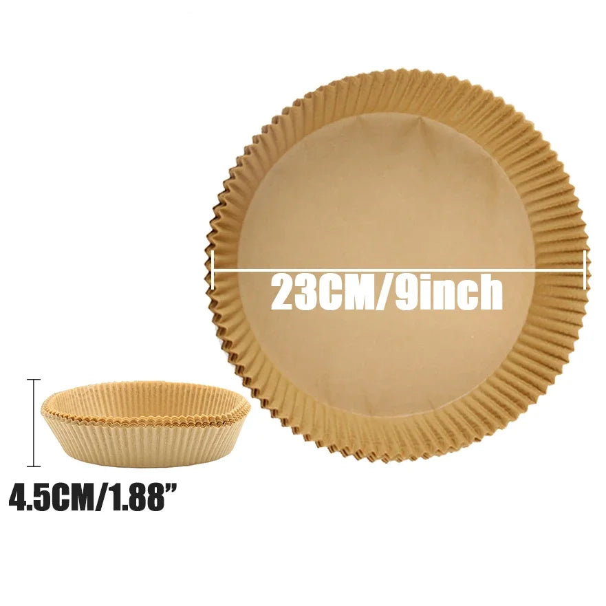 Maxy 23CM Air Fryer Disposable Baking Paper Liner Non-Stick Mat Steamer Square Round Parchment for Microwave Oven Kitchen Cookers