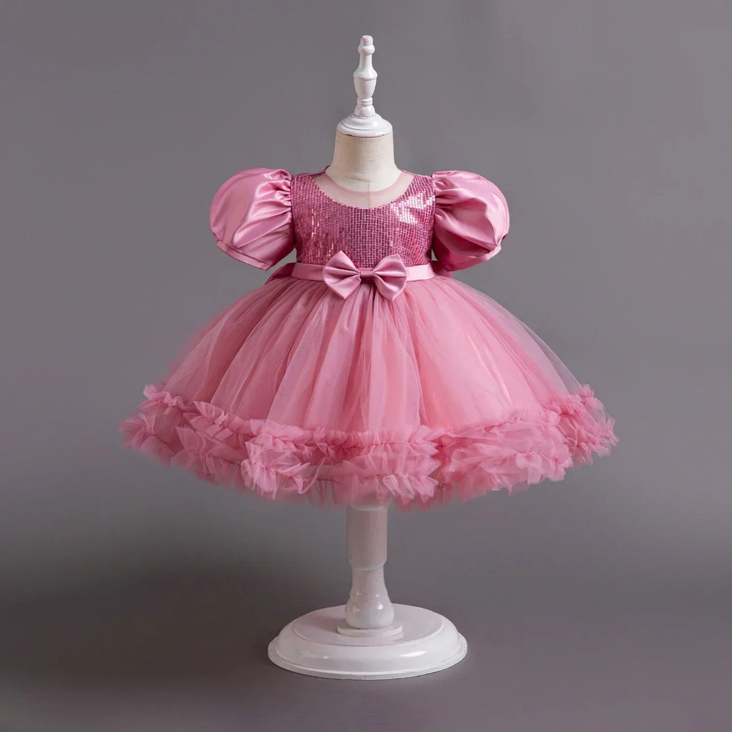 Maxy Baby Girl Fluffily Princess Dress Toddler Infant Wedding Party Prom Gown Puff Children Sequins 1st Birthday Baptism Evening Dress