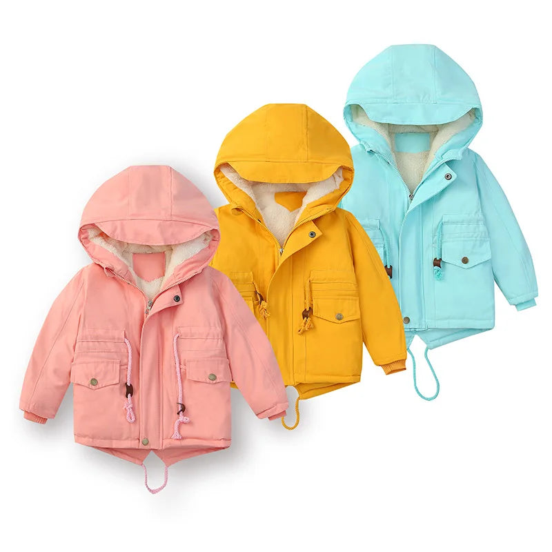 Maxy Boys Jackets Children Winter Fleece Coats Toddler Kids Hooded Warm Windbreaker Autumn Boy Outerwear Clothes 3 6 7 8 10 Year