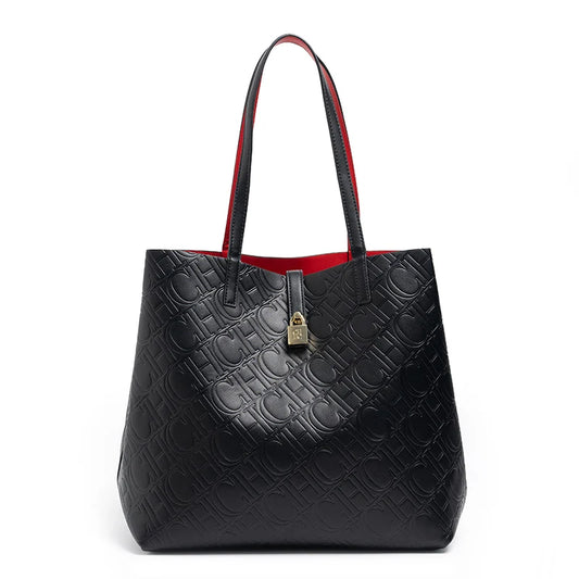Maxy CH Premium Feeling Pure Color Letter Embossed Design Handbag Ladies Shoulder Bag Classic Fashion Ladies Crossbody Large Capacit