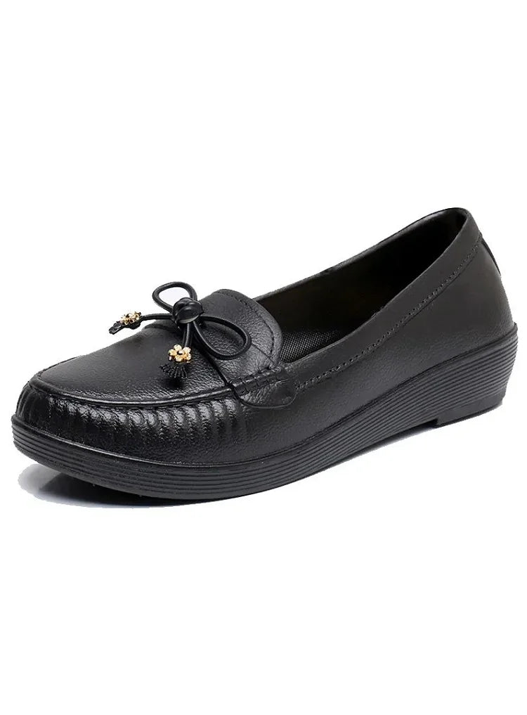 Maxy women casual round toe street anti skid shoes lady leisure black comfort hotel work flats red loafers fa42