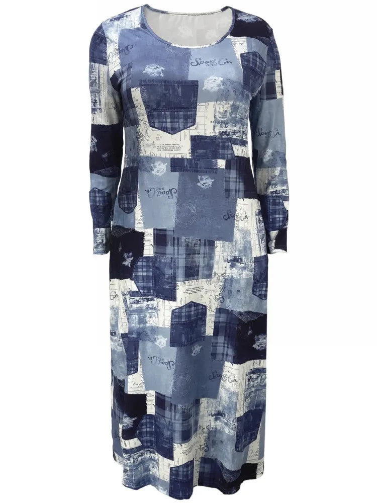 Maxy XL-5XL Plus Size Clothes Dresses Women Robes Summer Autumn Long Sleeve Street Style Casual 3XL 4XL Big Size Dress Oversize