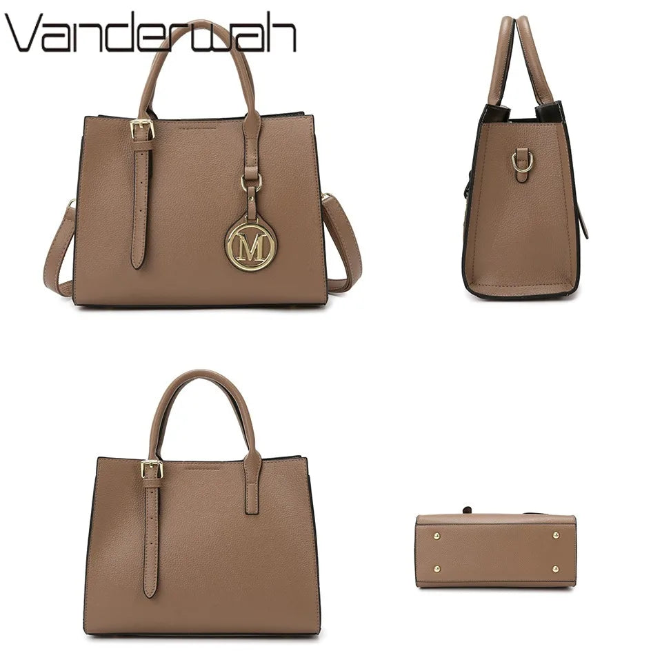 Maxy 3 Piece Or 1 Set Casual Tote Vintage Ladies Handbag PU Leather Luxury Handbags Women Designer Bags for Women Sac A Main Femme