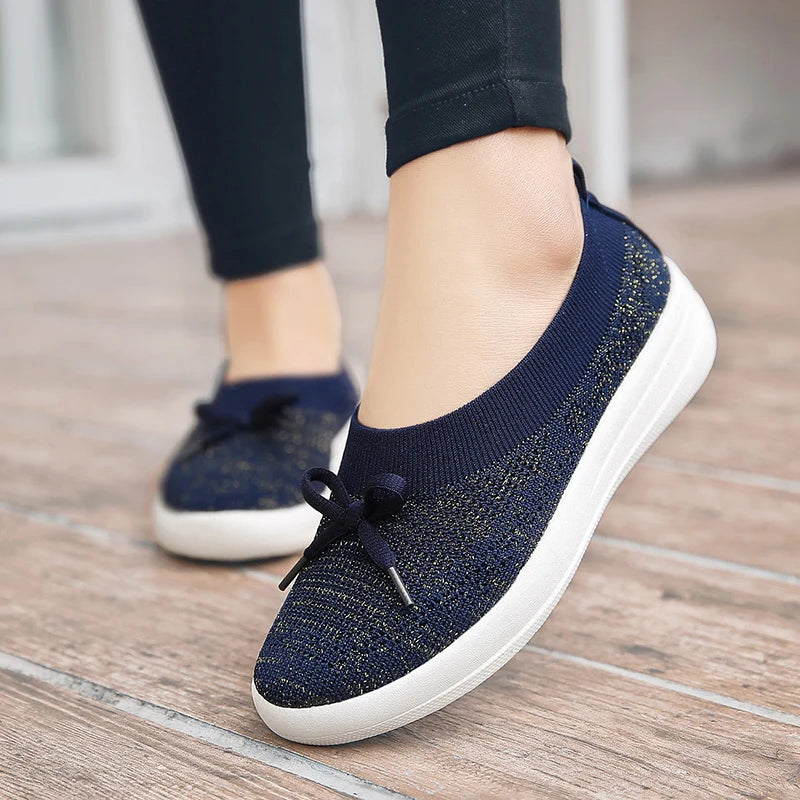 Maxy Women Flats Shoes Casual Mesh Sneakers Fashion Loafers Mesh Shoe Summer Breathable Tenis Comfortable Walk Sneaker For Female
