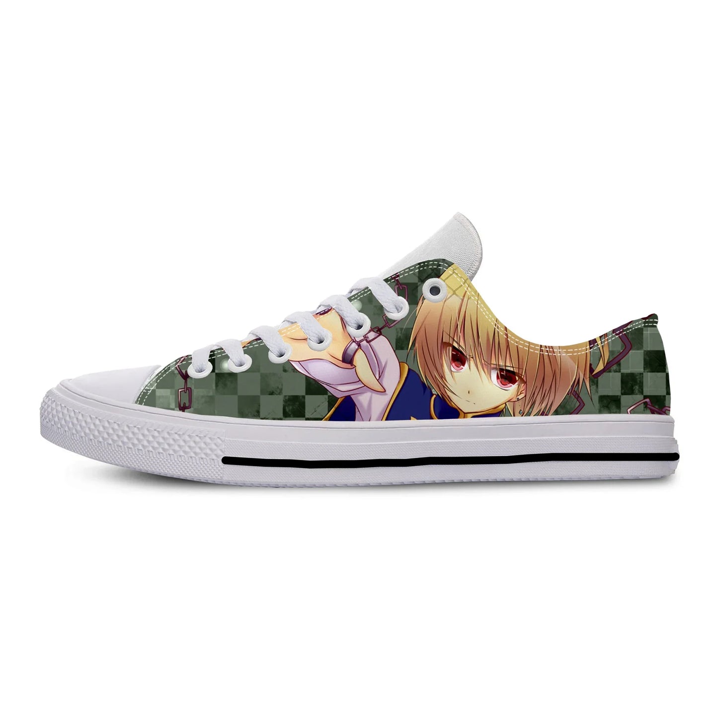 Maxy Japanese Anime Manga Hunter X Hunter Kurapika Cool Casual Cloth Shoes Low Top Lightweight Breathable 3D Print Men Women Sneakers