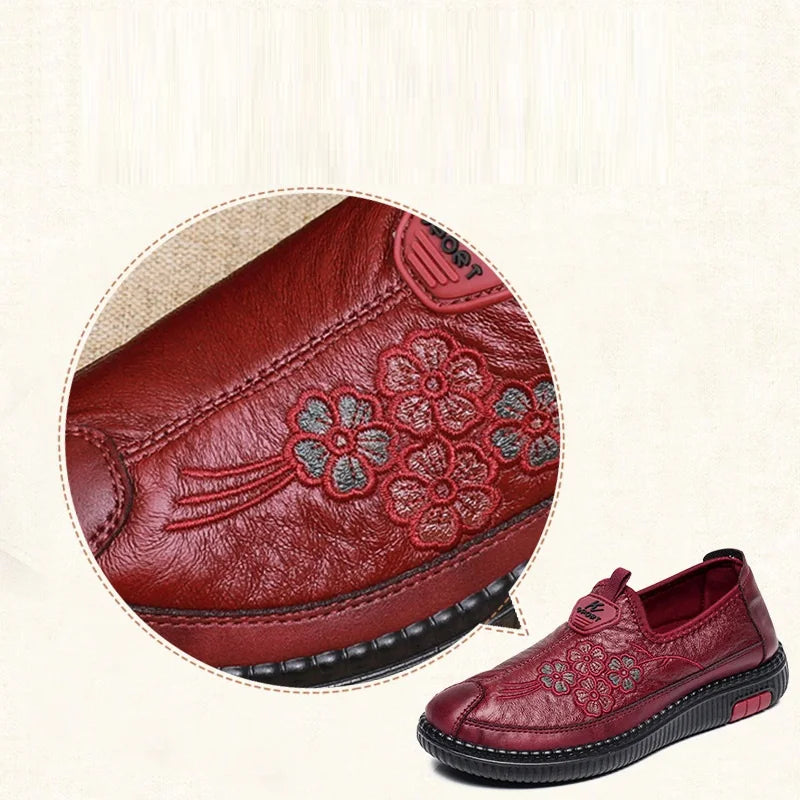 Maxy New Spring /Autumn Genuine Leather Breathable Flats Ballet Shoes Female Casual Shoes Office Lady Comfort Shoes