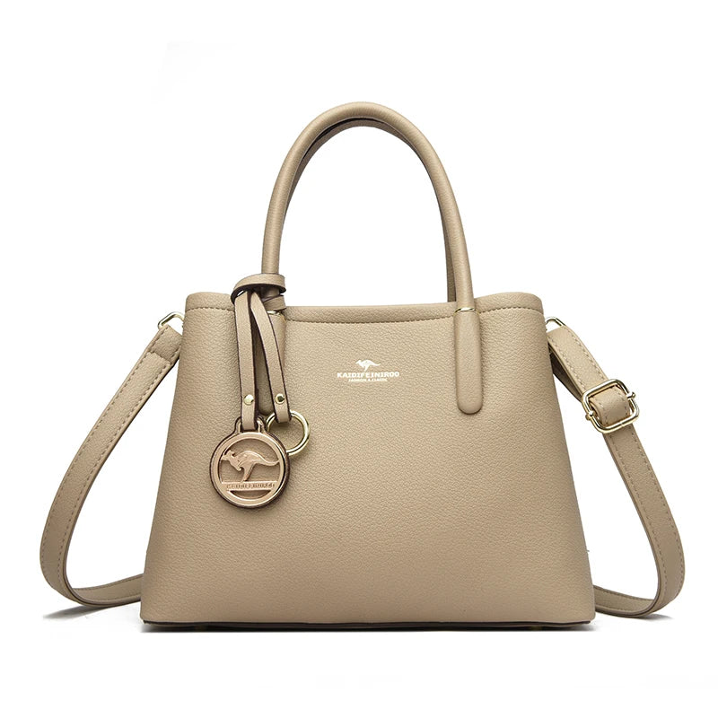 Maxy 3 Layers Large Capacity Women Tote Bag Soft Leather Luxury Handbags Women Bags Designer Solid Color Crossbody Bag Hand Bags