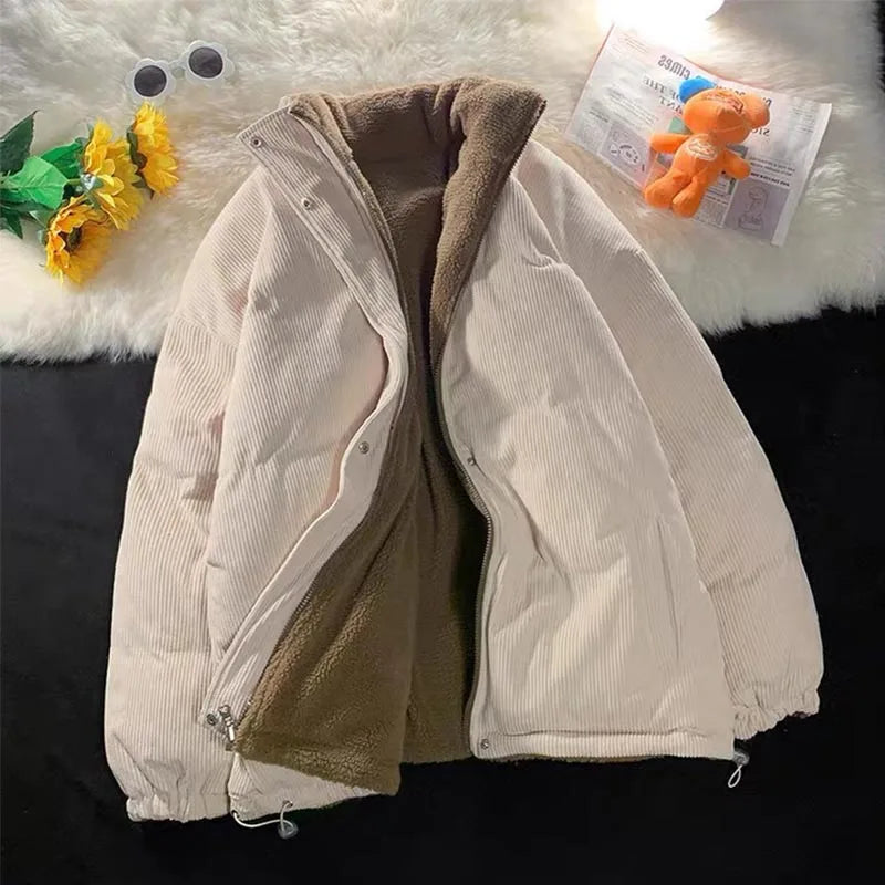 Maxy Autumn Winter Kids Thicken Plush Jackets Coat Cotton Padded Clothes Infant Warm Corduroy Outerwear Toddler Thick Clothes