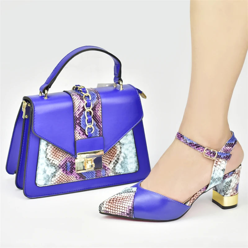 Momsey High Quality beautiful Style Ladies Shoes and Bags Set for Party!