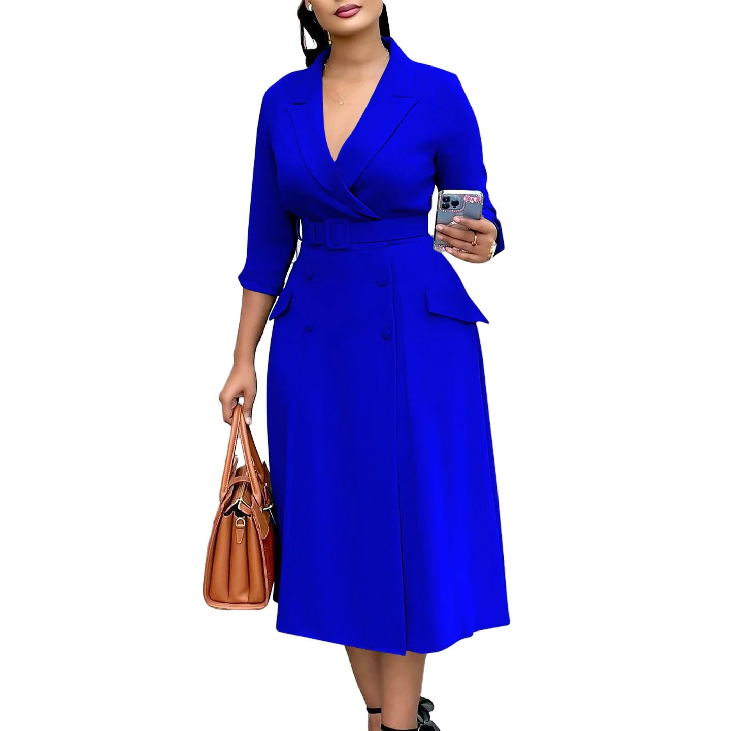 Maxy L-3XL Plus Size Clothes Dresses Women Robes Summer Autumn Loose Street Casual 3XL Big Size Office Lady Midi Dress Oversized