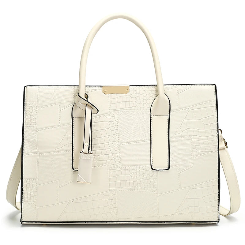 Maxy Large Capacity Shopping Bag for Daily Commuting Handbags Luxury Shoulder Bags Splicing Pu Leather Handbags Caual Tote New Sac