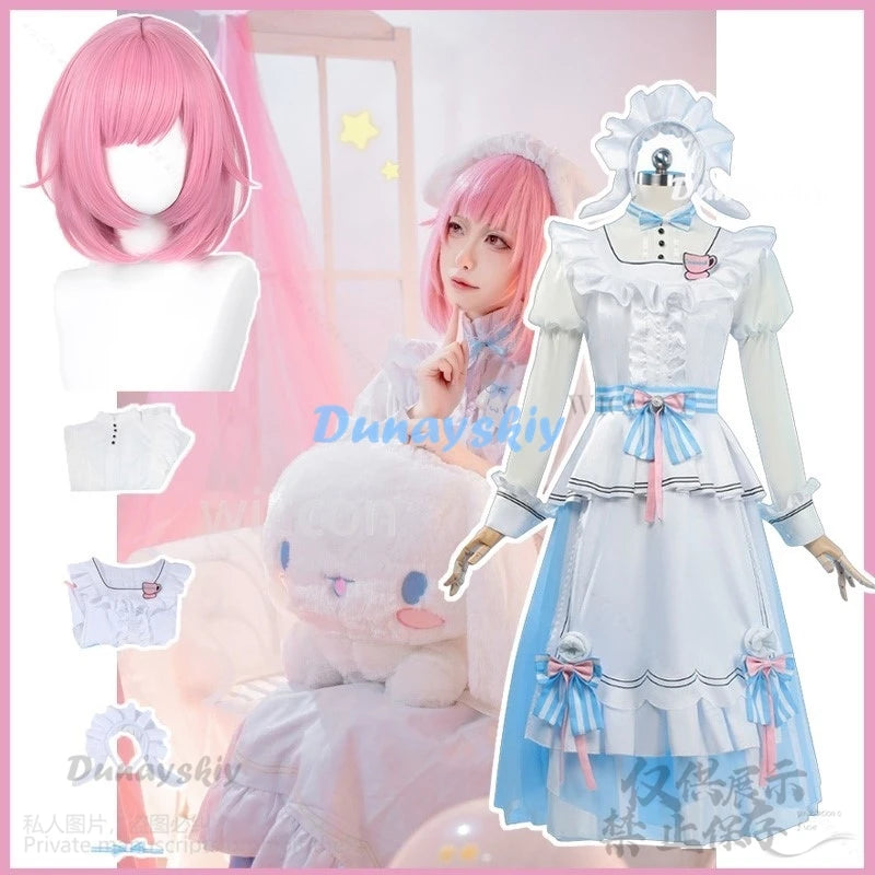 Maxy Project Sekai Cosplay Emu Otori Costume Lovely Lolita Kawaii Dress Pink Wig For Women Girl Halloween Christmas Outfit