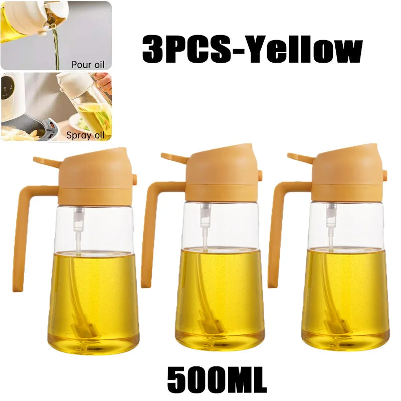 Maxy 200/300/500ml Oil Spray Bottle BBQ Cooking Olive Oil Sprayer Plastic Baking Oil Spray Empty Bottle Vinegar Bottle Or  Oil brush