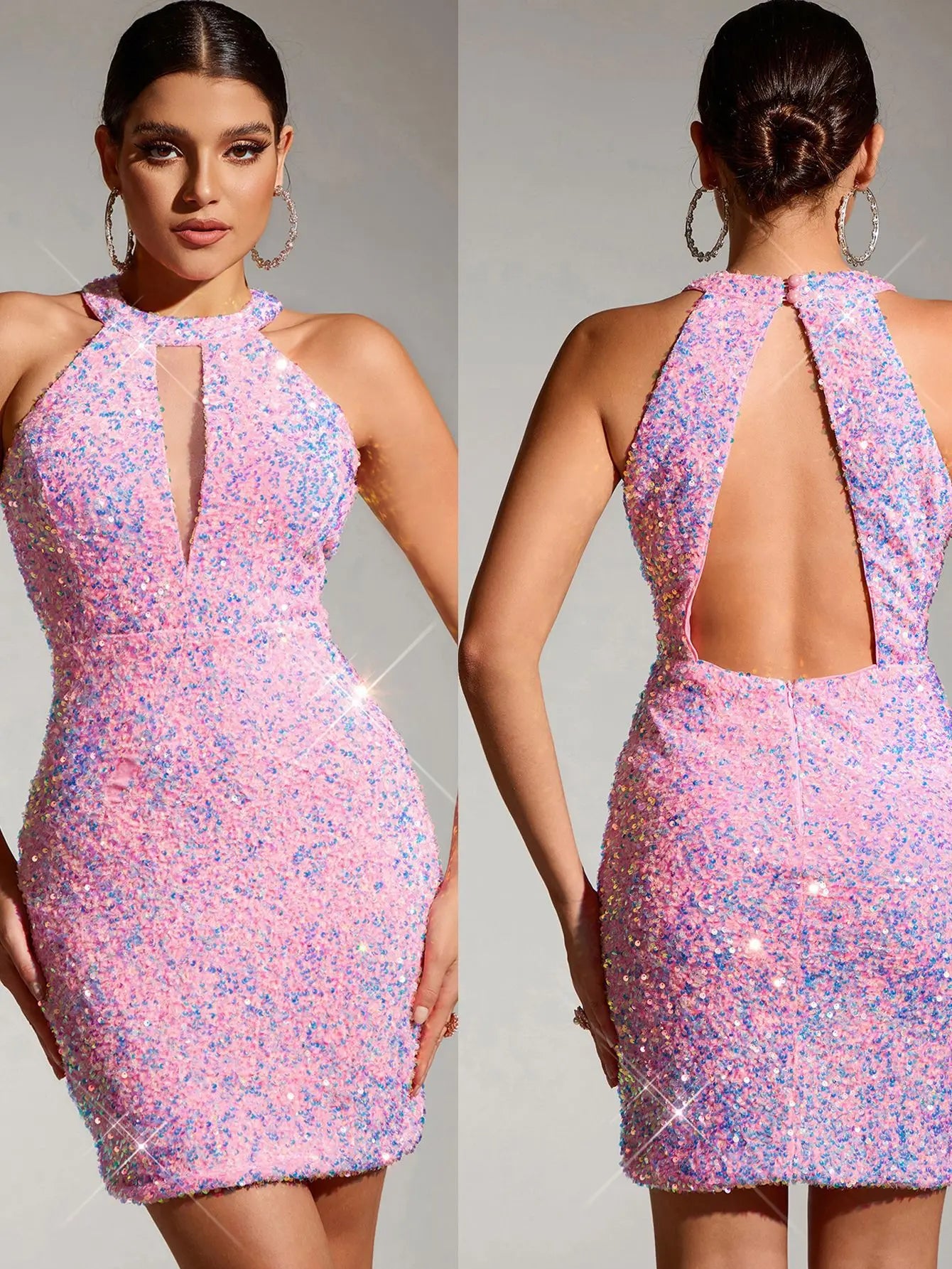 Maxy Sexy Irregular Women's Dresses Halter Club Elegant Party Short Summer Dress Woman Clothing Bodycon Evening Prom Dress X98