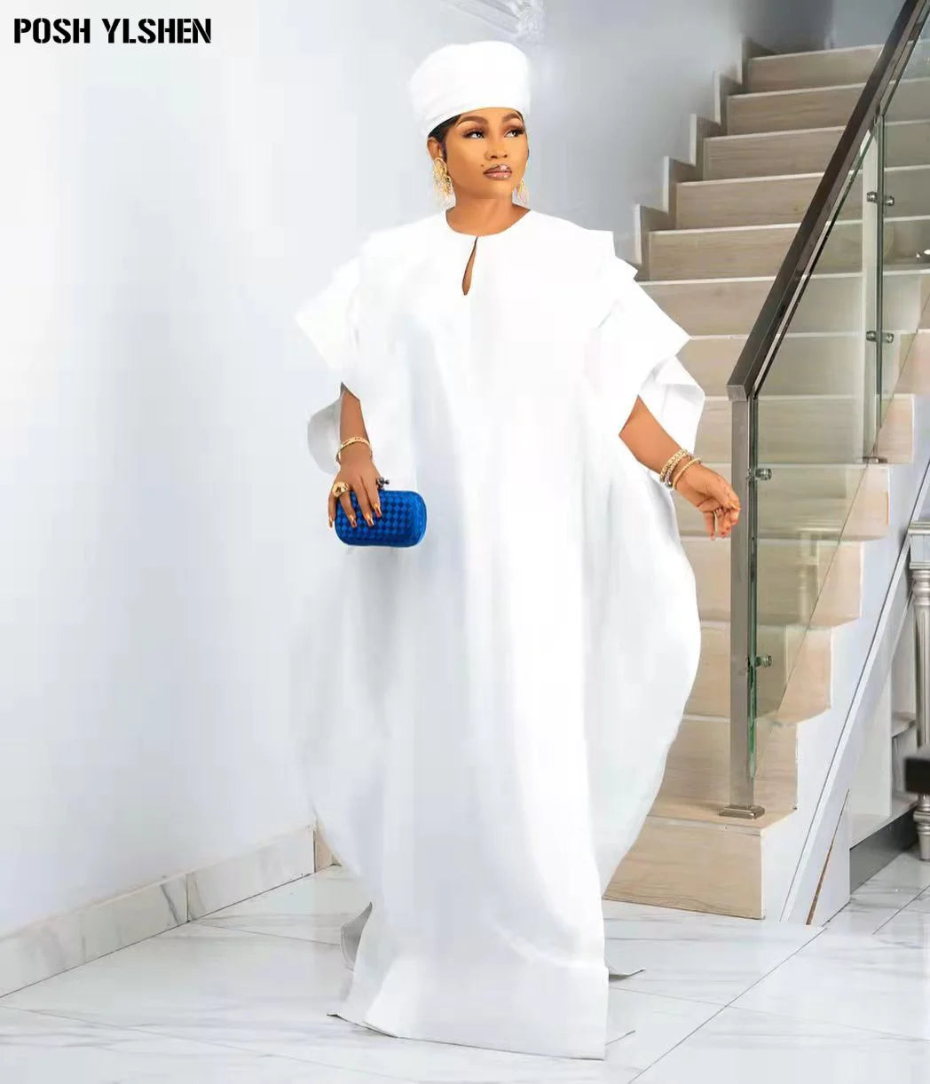 Maxy Nigeria Ladies Caftan Dress African Dresses for Women Traditional Hijab Abaya Musulman Boubou Robe Africaine Femme Clothes
