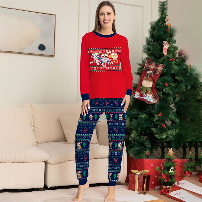 Momsey Winter Top+Pant Family Christmas Pajamas Matching Sets Xmas Pjs For Men Women Kids Baby Dog Home Pyjamas Sleepwear Set